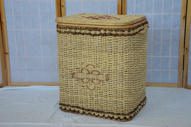 26-0002/1 BAULE PORTA BIANCHERIA RATTAN VIMINI CM 60X33X34 H